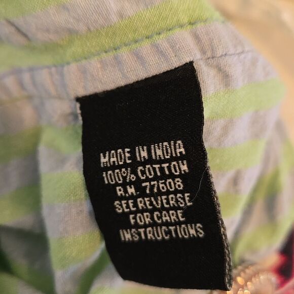 J. Peterman Green and Blue Casual Button Down Shirt - Picture 7 of 7